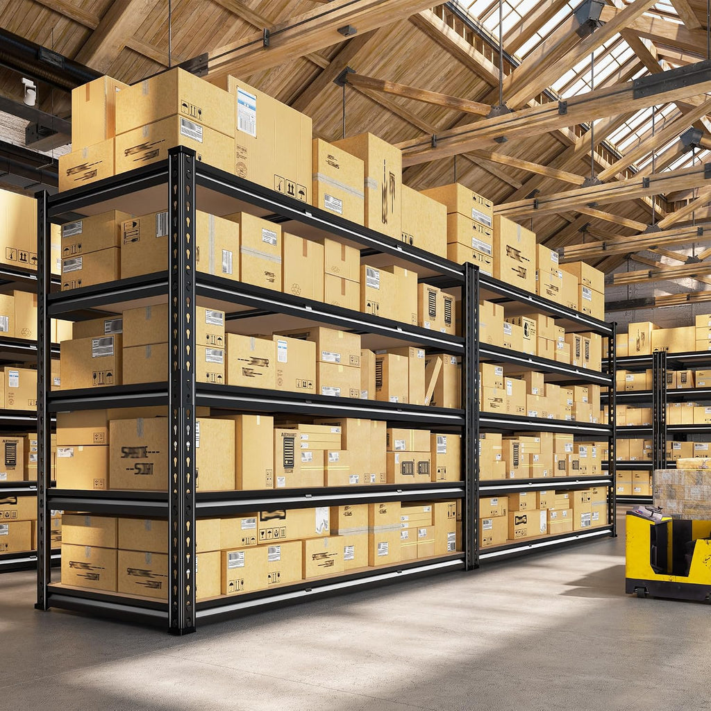 REIBII 48' W Garage Shelving 3080LBS Storage Shelves 5 Tier Heavy Duty Shelving Adjustable Garage Shelves for Basement, Warehouse, Commercial, Easy Assemble, 48' W x 72' H x 24' D, 2PC