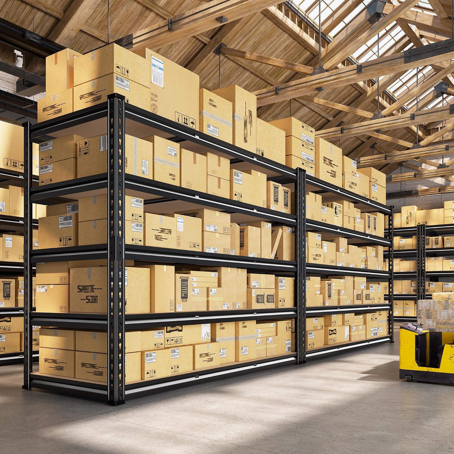 REIBII 48' W Garage Shelving 3080LBS Storage Shelves 5 Tier Heavy Duty Shelving Adjustable Garage Shelves for Basement, Warehouse, Commercial, Easy Assemble, 48' W x 72' H x 24' D, 2PC