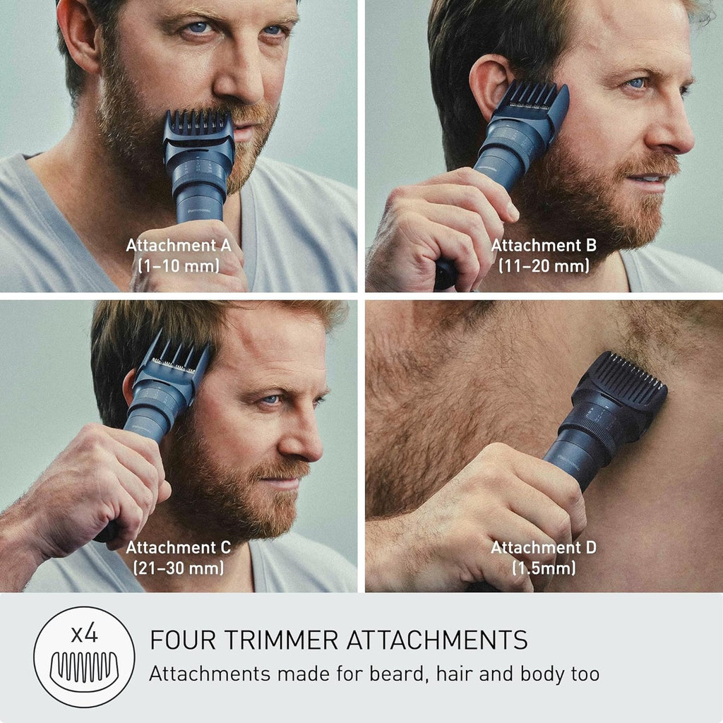 Panasonic MultiShape Precision Trimming Kit, with Beard, Hair and Body Trimmer Attachment with Adjustable Trim Dial, Nose Hair Trimmer, Wet/Dry, Easy-Clean Customizable Grooming Kit - ER-Precision