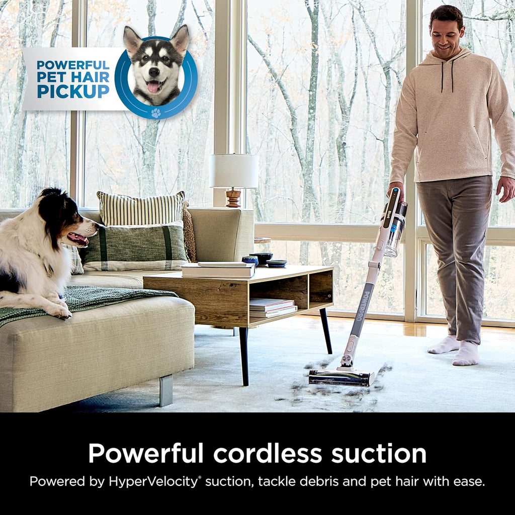 Shark PowerPro Flex Reveal Plus Cordless Vacuum, FloorDetect & Dirt-Reveal Technology, HEPA Filter, for Carpets & Hard Floors, Up to 50-Minute Runtime, Powerful Pet Hair Pickup, Java, IZ382H