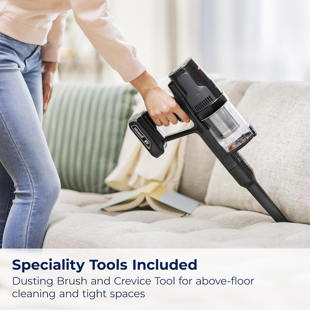Bissell CleanView XR 200W Lightweight Cordless Vacuum w/Removable Battery, 35-min runtime, Tangle-Free Brush Roll, LED Lights, XL Tank, Dusting & Crevice Tool, Wall Mount, 3789U