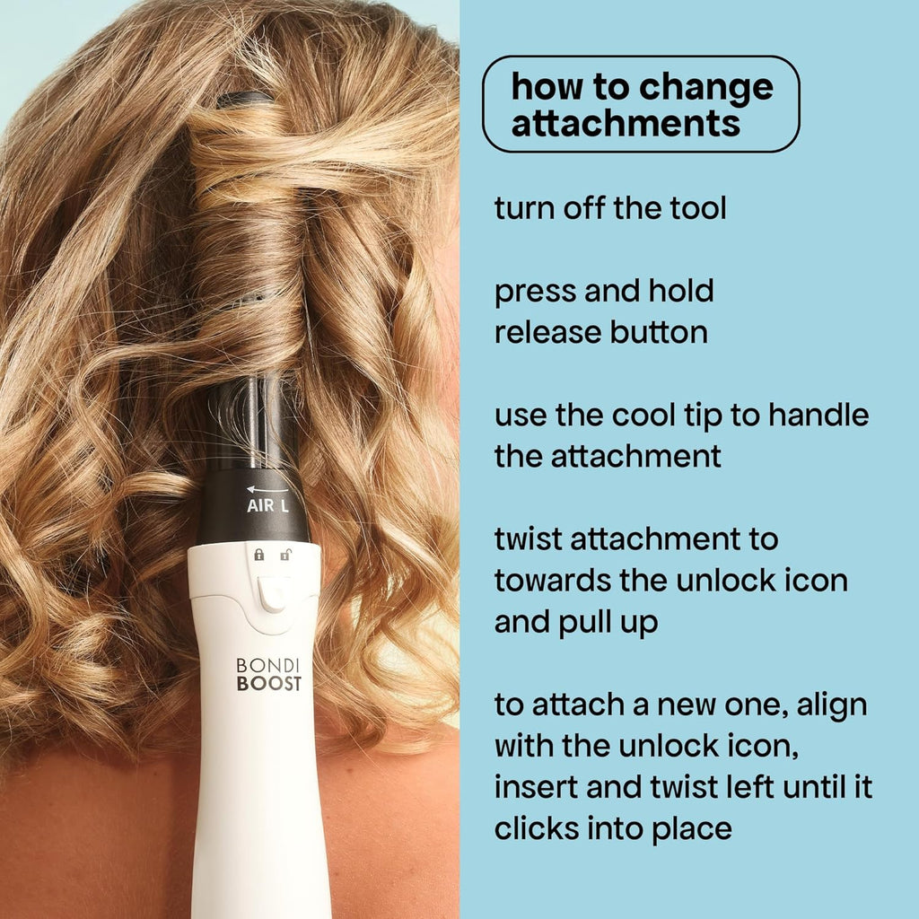 BONDIBOOST 6-in-1 Everlast Multi Styler & Dryer System - Wet to Dry Hair Styler, Hair Dryer Brush with Curlers, Round Brushes, Dryer & Concentrator Attachments, Versatile Heat & Airflow Settings