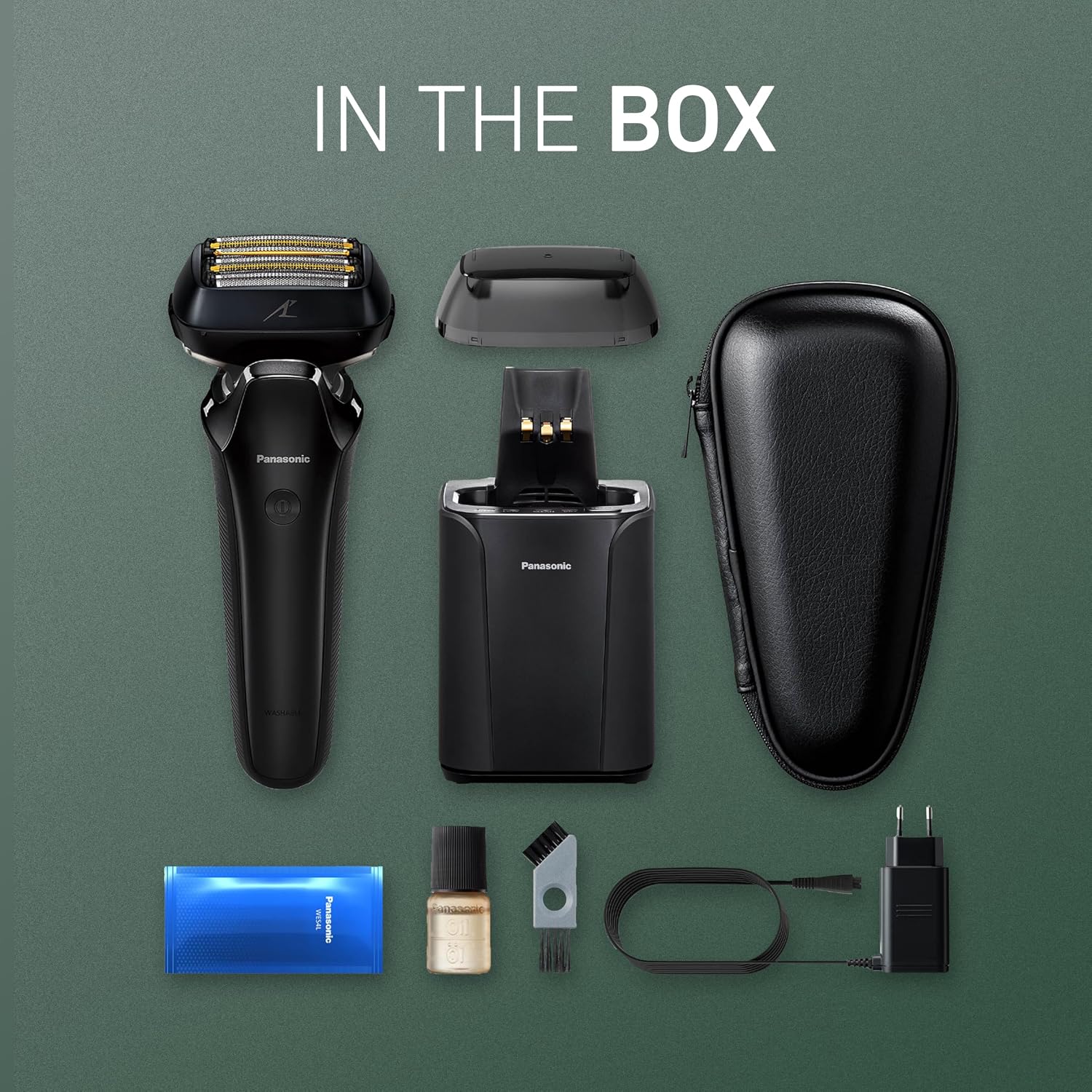 Panasonic ARC6 Electric Razor for Men Face, Wet/Dry Shavers for Men with Foil Shaver, Premium Automatic Cleaning and Charging Station, Ultra-Fast 6-Blade & Pop-up Trimmer - ES-LS9A-K (Black)
