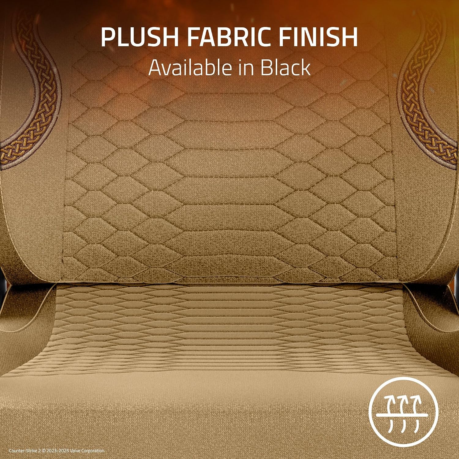 Razer Iskur V2 X Ergonomic Gaming Chair: Built-in Lumbar Support - Widened Seat - High Density Foam Cushions - Adjustable 152 Degree Recline - 2D Armrests - Plush Fabric - Counter Strike 2 Edition