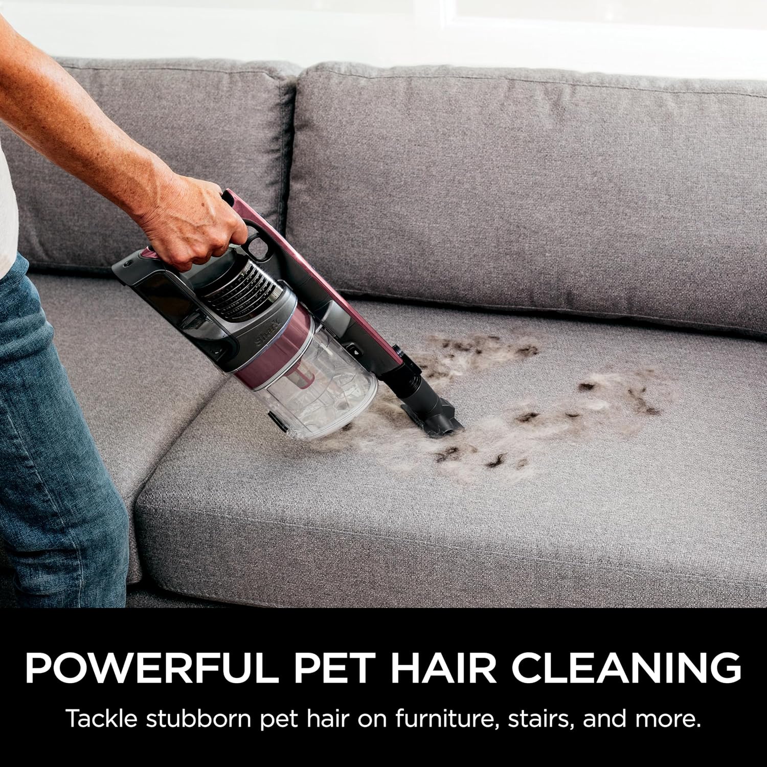 Shark Cordless Vacuum Cleaner, HEPA Filter, Lightweight, Portable, Rechargeable, Pet Hair Pickup, Removable Handheld, Crevice, Upholstery & Dusting Brush Included, 40-min runtime, Red, IZ362H
