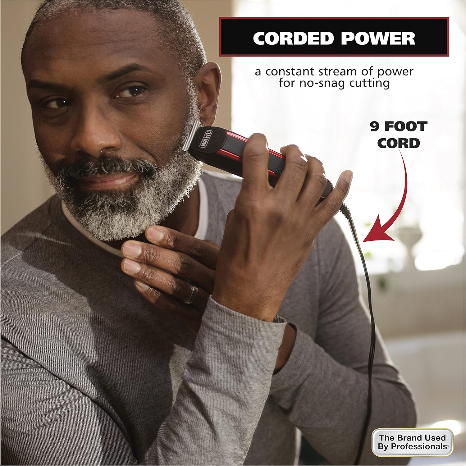 Wahl Edge Pro Bump Free Corded Beard Trimmer for Men Touch Up Trimmer & Grooming Detailer Kit – Perfect for Edging Beards,Mustaches,Hair,& Stubble,– Model 9686-300,(Pack of 3)