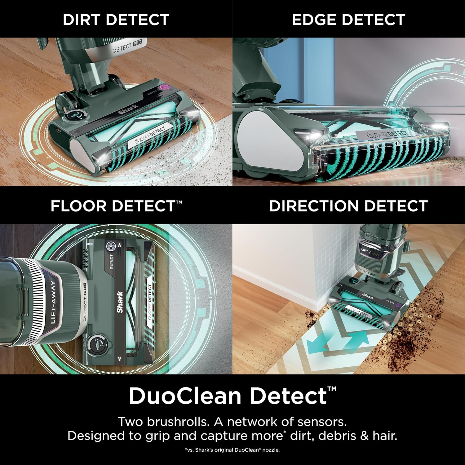 Shark Detect Pro Lift-Away ADV Bagless Upright Vacuum with DuoClean Detect, HEPA Filter, Anti-Allergen, Powerful Suction, and Odor Neutralizer Technology, Evergreen, LA802