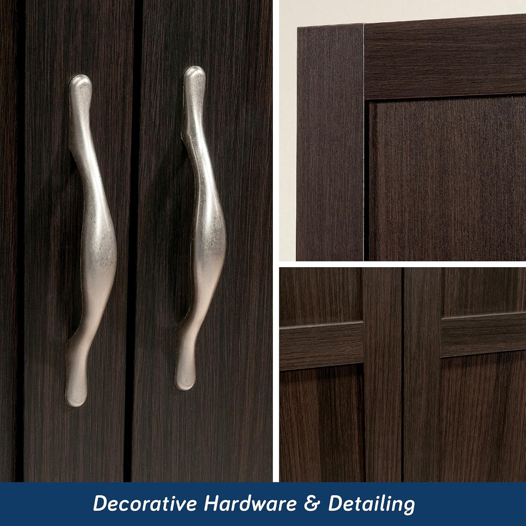 Sauder Storage Cabinet/ Pantry cabinets, 29.61 ' x D: 16.02 ' x H: 71.50', Cinnamon Cherry finish