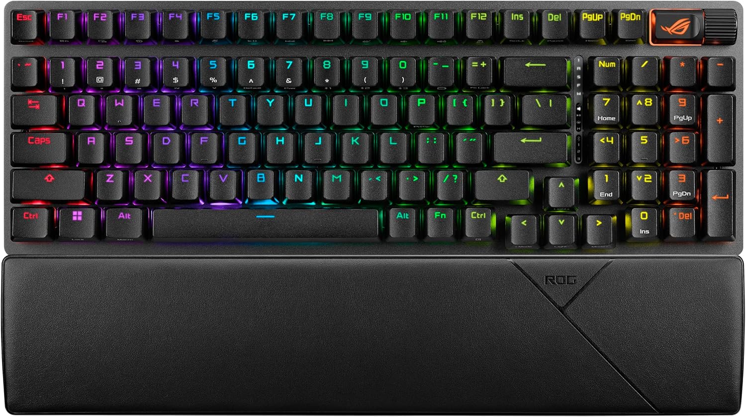 ASUS ROG Strix Scope II 96 Wireless Mechanical Gaming Keyboard – 96% Full-Size, Tri-Mode Connectivity, Hot Swappable Pre-lubed ROG NX Storm Clicky Switches, PBT Keycaps, RGB, PC/Mac Support - Black