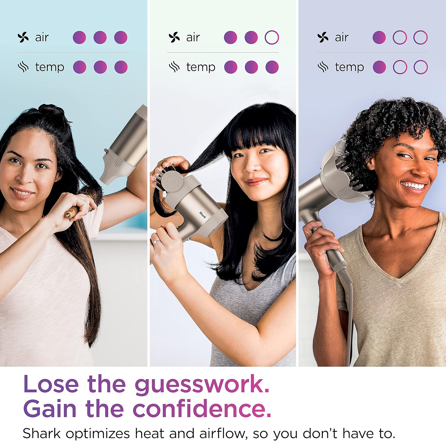 SHARK HD120BRN Blow Dryer HyperAIR Fast-Drying with IQ 2-in-1 Concentrator, Styling Brush, and Curl-Defining Deep Diffuser Attachments, Ionic, No Heat Damage, for All Hair Types, Stone (Renewed)
