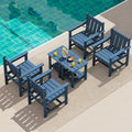 SEWRWALL Patio Furniture Set, HDPE Material All Weather Use Adirondack Chair Set with Side Table for Balcony, Porch, Garden, Backyard- Navy