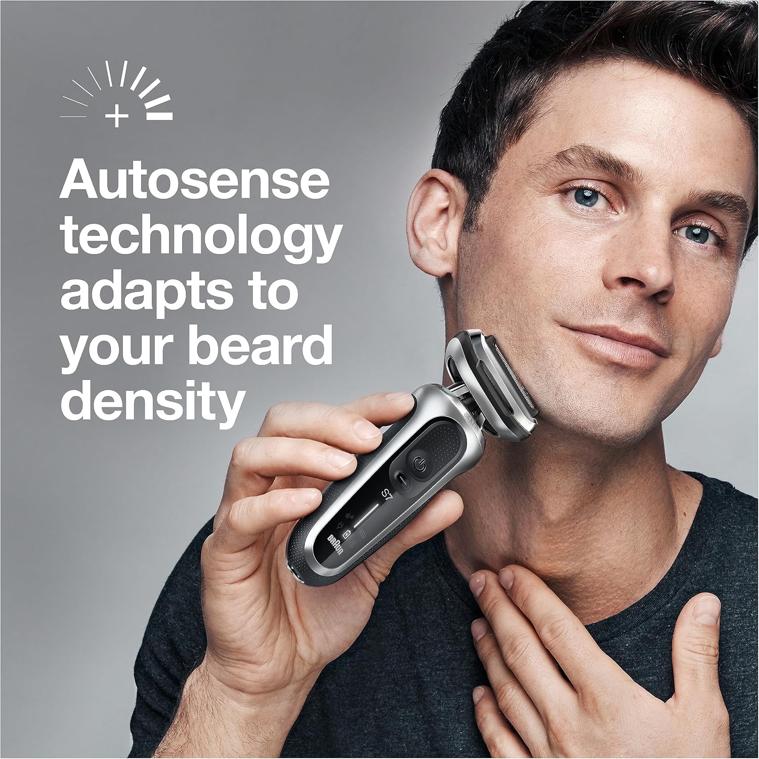 Braun Electric Razor for Men, Waterproof Foil Shaver, Series 7 7027cs, Wet & Dry Shave, with Beard Trimmer, Rechargeable, Charging Stand and Travel Case Included, Silver Black