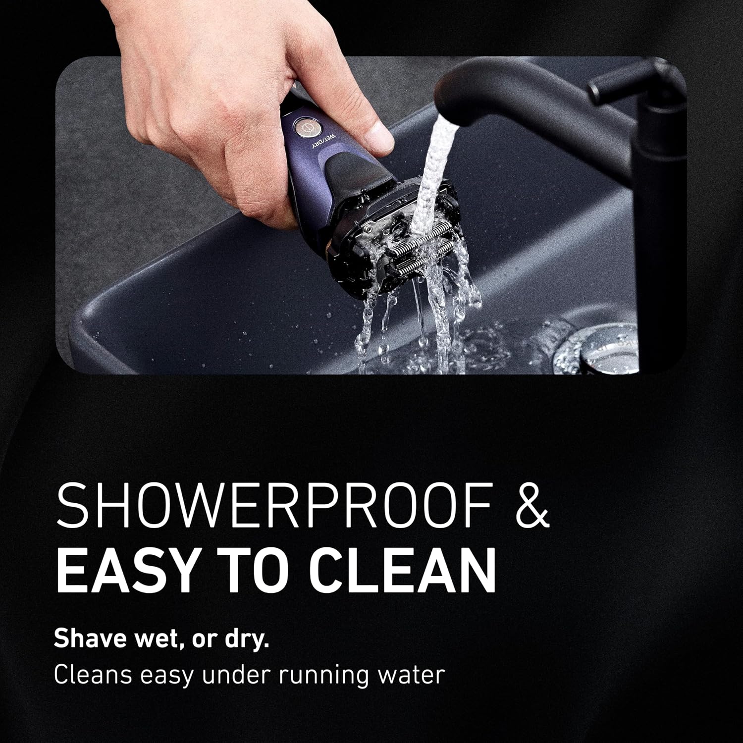 Panasonic ARC5 Electric Razor for Men Face, Wet & Dry Shavers for Men with Foil Shaver, Pop-up Trimmer, Ultra-Fast 5-Blade, Smart Shave Sensor, 16D Flexible Pivoting Head - ES-ALV6HA (Navy)