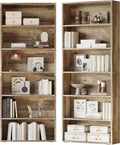 IRONCK Bookshelves and Bookcases Set of 2 Floor Standing 6 Tiers Display Storage Shelves 70 in Tall Bookcase Home Decor Furniture for Home Office, Living Room, Bed Room