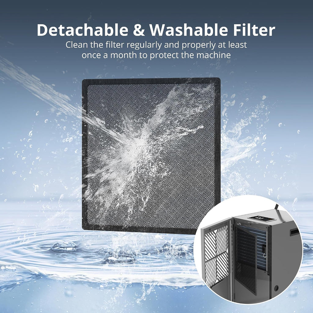 Kesnos 155 Pints Commercial Dehumidifier with Pump – Dehumidifier with Drain Hose and 24 Hr Timer in Large Space Up to 7500 Sq. Ft. – Ideal for Basements, Industrial Spaces and Job Sites