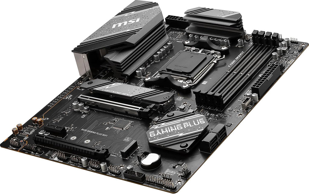 MSI B650 Gaming Plus WiFi Gaming Motherboard (AMD Ryzen 9000/8000/7000 Series Processors, AM5, DDR5, PCIe 4.0, M.2, SATA 6Gb/s, USB 3.2 Gen 2, HDMI/DP, Wi-Fi 6E, Bluetooth 5.3, 2.5Gbps LAN, ATX)