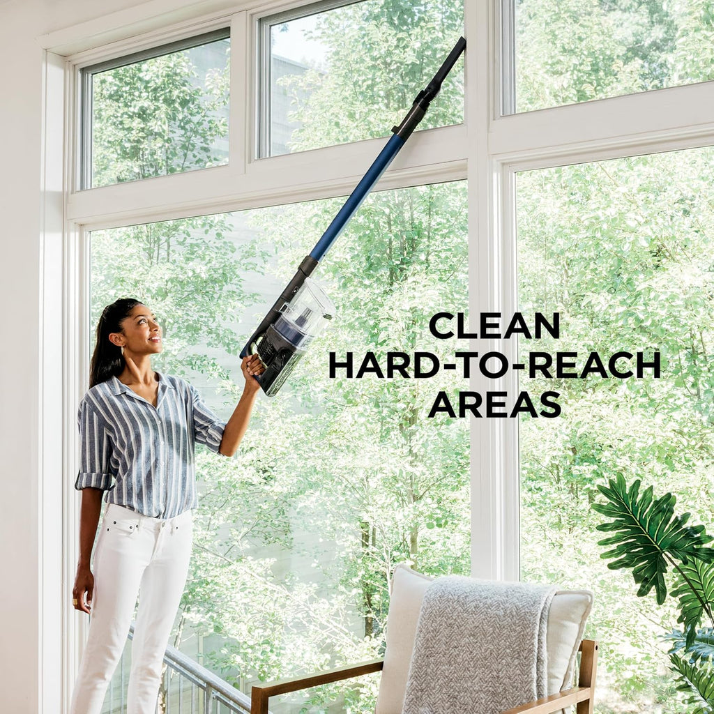 Shark Cordless Vacuum Cleaner with HEPA Filter, Lightweight, Portable, Rechargeable, Powerful Pet Hair Pickup, Removable Handheld, Crevice Tool, Dusting Brush, 50-min Runtime, Blue, IZ363HT