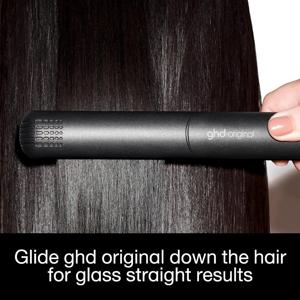 ghd Original Styler - 1' Flat Iron Hair Straightener with Ceramic Heat Technology, 365ºF Safe Styling Temperature, Smooth Gloss Plates, Fast Heat-Up and Auto Sleep Mode - Black
