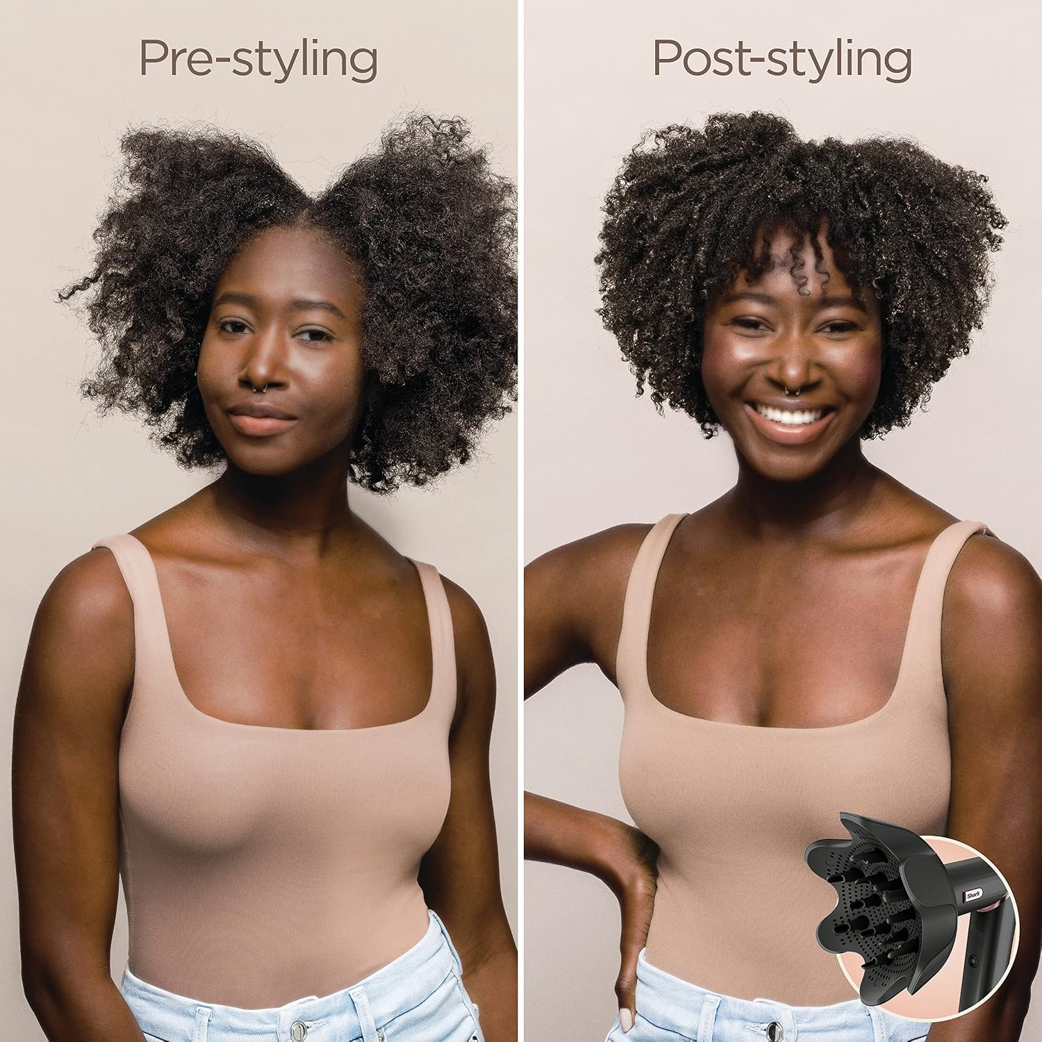 Shark Hair Dryer | FlexStyle Hair Styling System | Portable & Powerful Blow Dryer Brush | Hair Curler & Volumizer | 6 Styling Tools Included | Best for All Hair Types | Black | HD440BK