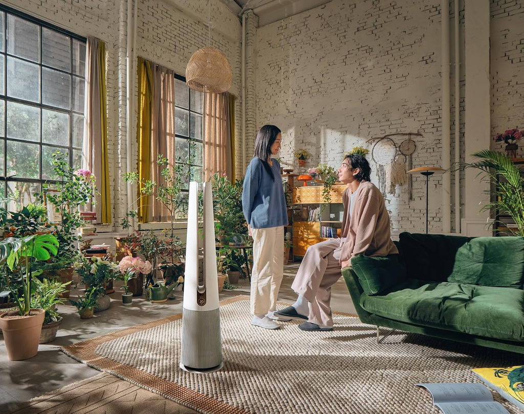 LG PuriCare AeroTower Air Purifier Fan for Home, Large and Small Room, Bedroom, with True HEPA Filter, Multiple Airflow Options, WiFi, Air Quality Monitor, Low Noise, NanoFiber