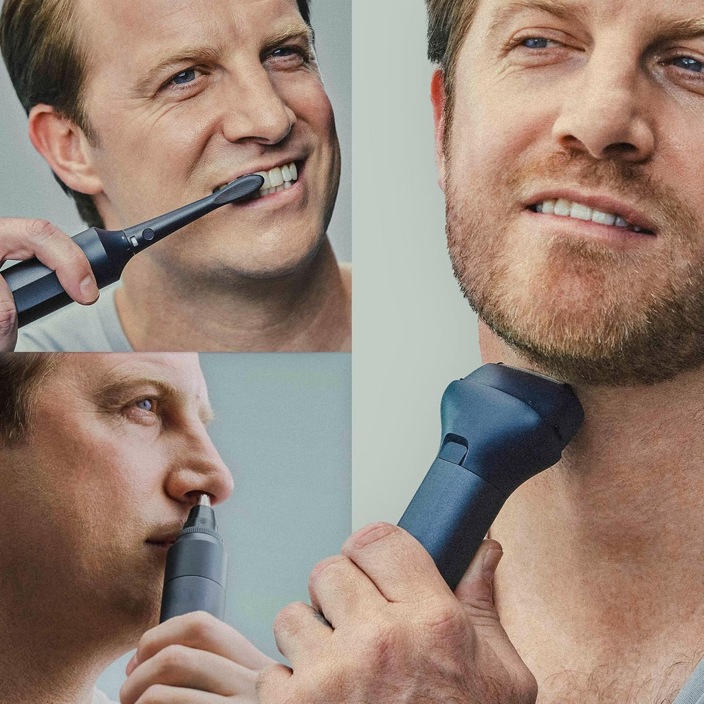 Panasonic MultiShape Clean Cut Shaver Kit with 3-Blade Men's Electric Shaver, Nose Hair Trimmer and Electric Toothbrush, Wet/Dry, Easy-Clean Customizable Grooming Kit - ER-CLEANCUT