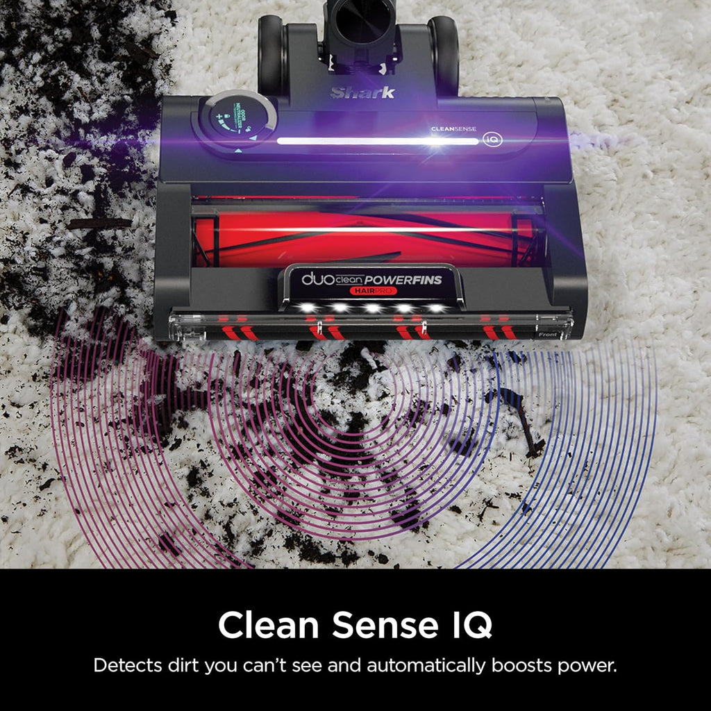 Shark Stratos Cordless Vacuum with Clean Sense IQ and Odor Neutralizer, MultiFlex Wand, Includes Crevice Tool & Anti-Allergen Brush, Up To 60 Minute Runtime, Ash Purple, IZ862H