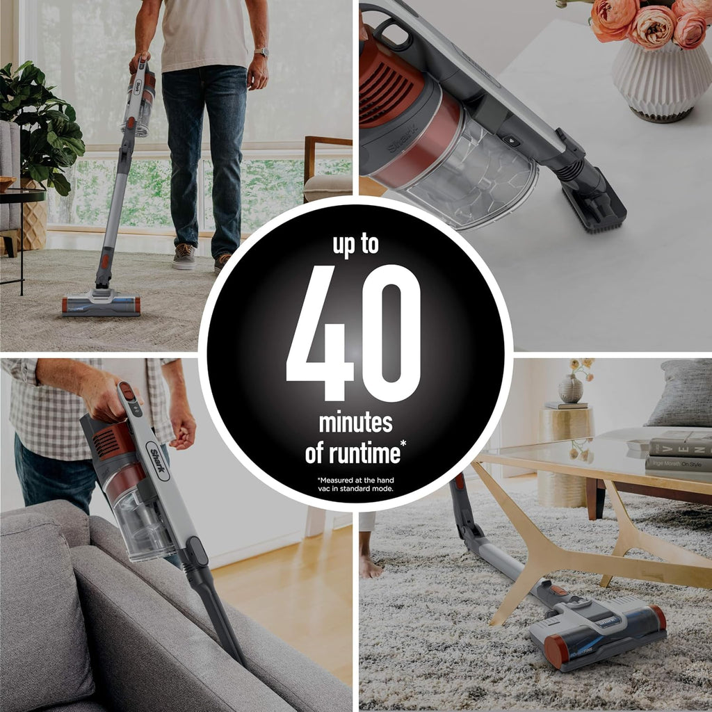 Shark Pet Pro Cordless Stick Vacuum with MultiFLEX, HEPA Filter, Lightweight, Powerful Suction, 40min Runtime, Removable Hand Vacuum, Includes Crevice Tool & Dusting Brush, UZ351H (Renewed)