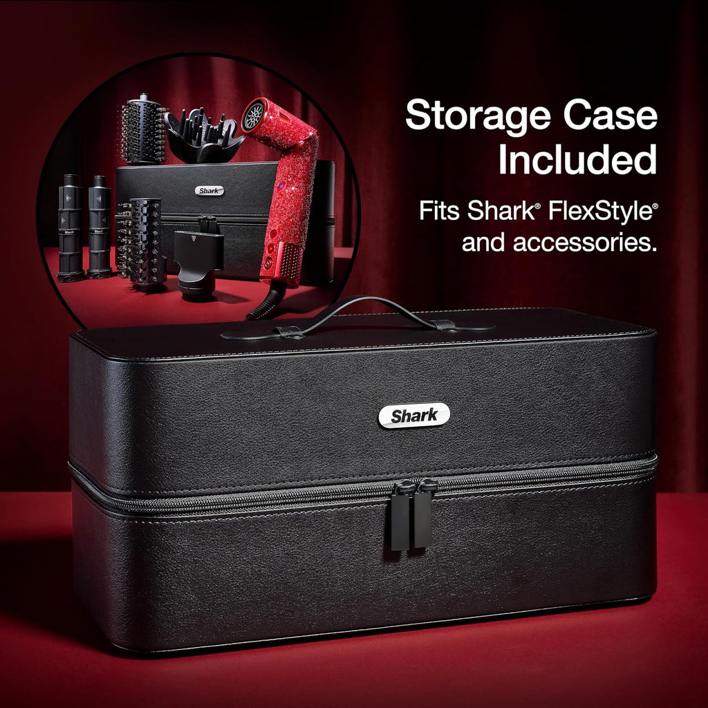 Shark FlexStyle Air Styling & Drying System | Powerful Hair Dryer & Multi-Styler | with Auto-Wrap Curlers, Diffuser, Oval & Paddle Brush, Concentrator Attachment | Red Sparkle | HD442JR