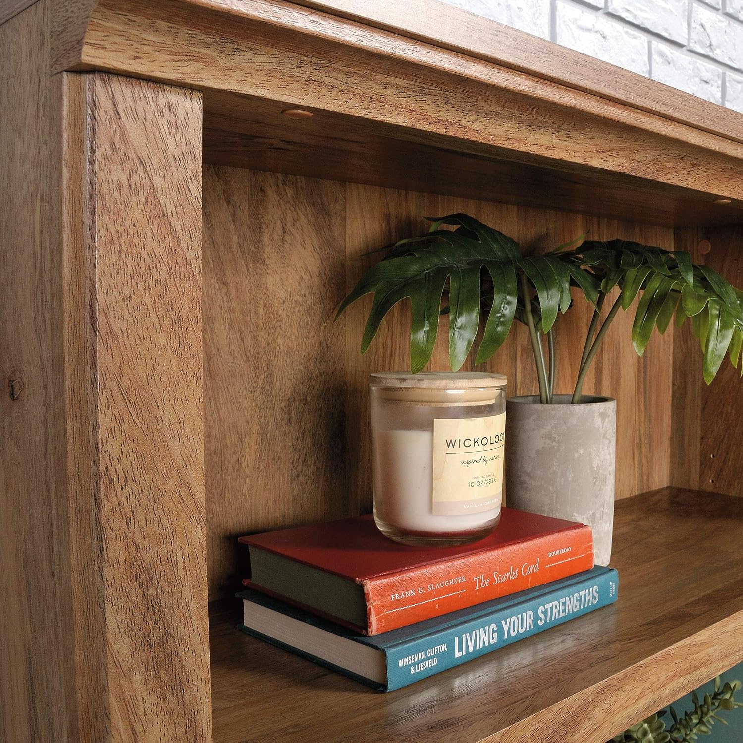 Sauder Miscellaneous Storage 5-Shelf/ Book Shelf 2-Door Bookcase, Sindoori Mango finish