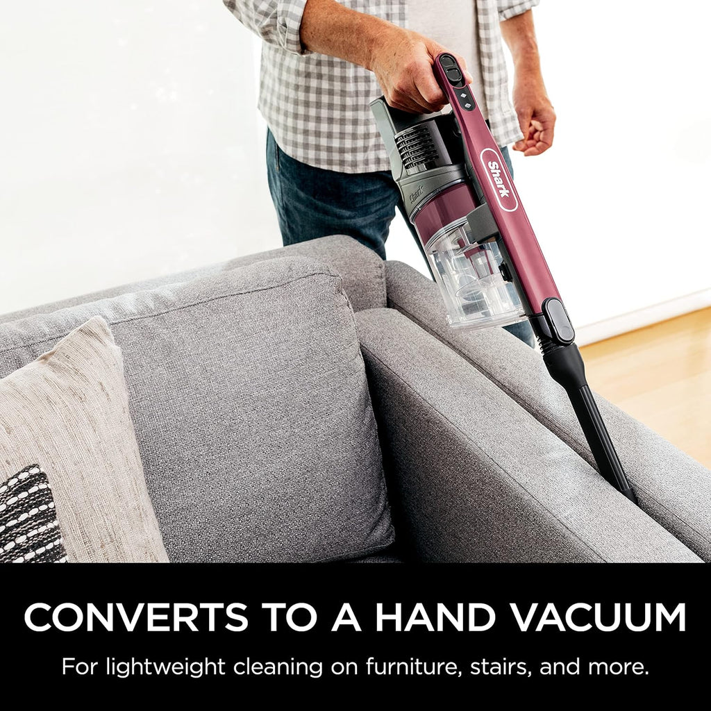 Shark Cordless Vacuum Cleaner, HEPA Filter, Lightweight, Portable, Rechargeable, Pet Hair Pickup, Removable Handheld, Crevice, Upholstery & Dusting Brush Included, 40-min runtime, Red, IZ362H