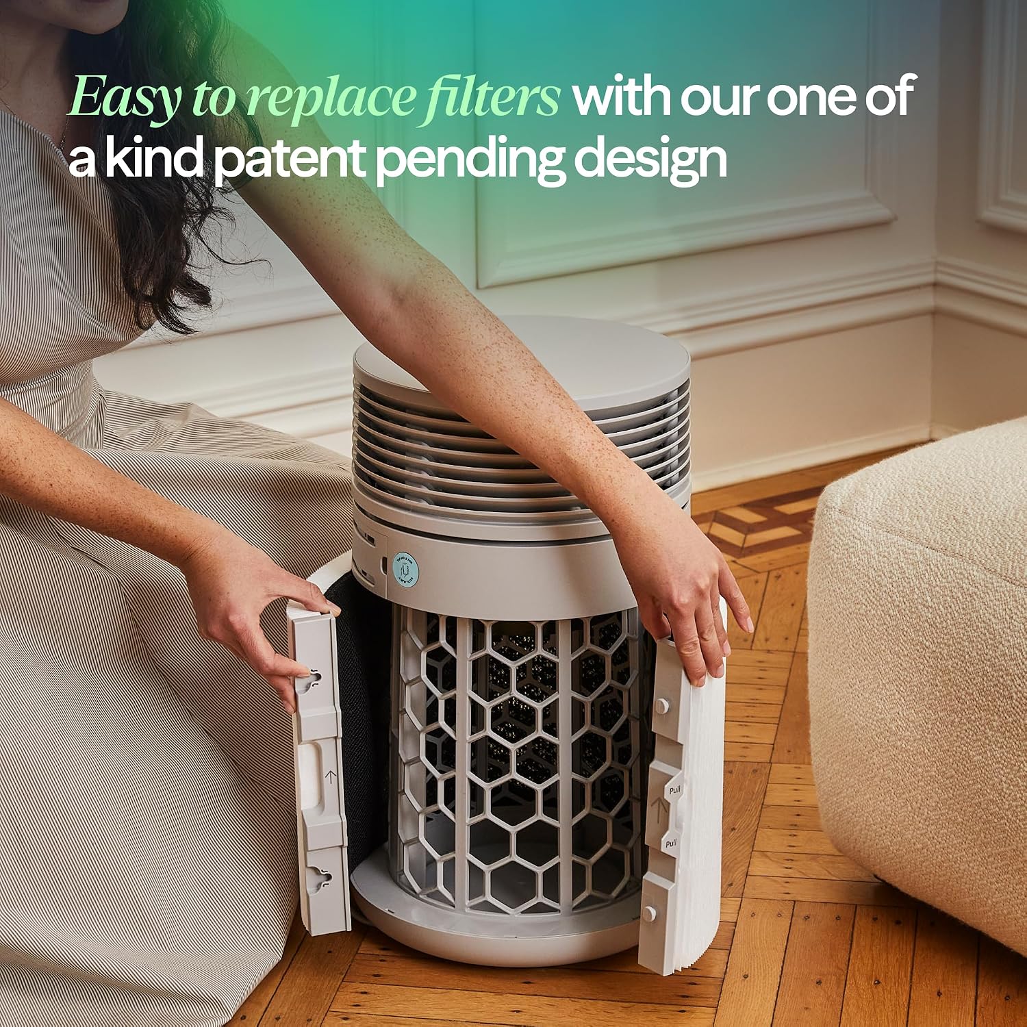 BLUEAIR Blue Signature SP3i Air Purifier for Medium Rooms up to 498 sq ft, HEPASilent Filtration, WiFi Smart Control, Auto Mode, Odor & Smoke Removal, Pet Hair & Dust, AHAM Verified, Table Design