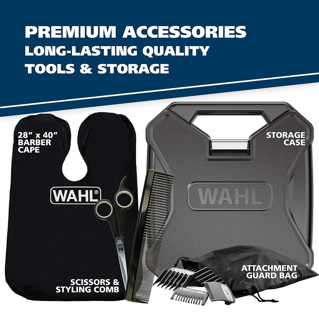 Wahl USA Elite Pro High-Performance Corded Home Haircut & Grooming Kit for Men – Electric Hair Clipper – Model 79602M,(Pack of 5)