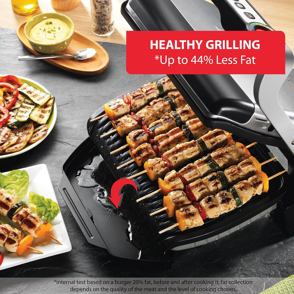 OptiGrill Stainless Steel Electric Grill With T-fal Ice Force Stainless Steel Steak Knives set