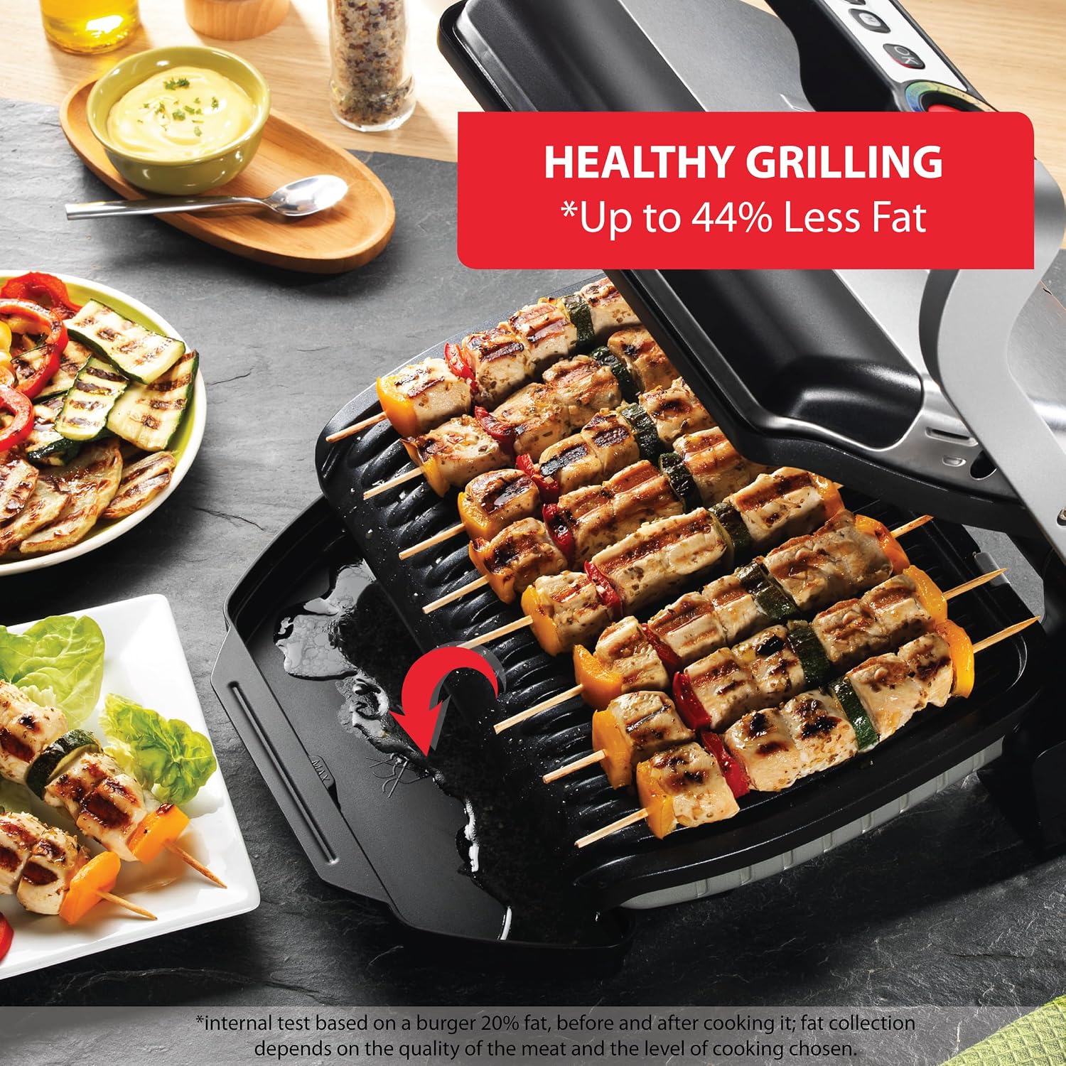 OptiGrill Stainless Steel Electric Grill With T-fal Ice Force Stainless Steel Steak Knives set