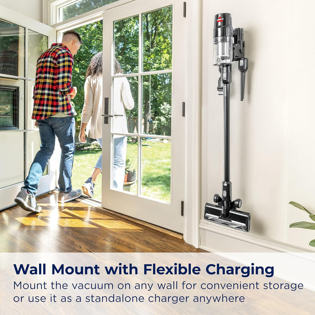 Bissell CleanView XR 200W Lightweight Cordless Vacuum w/Removable Battery, 35-min runtime, Tangle-Free Brush Roll, LED Lights, XL Tank, Dusting & Crevice Tool, Wall Mount, 3789U