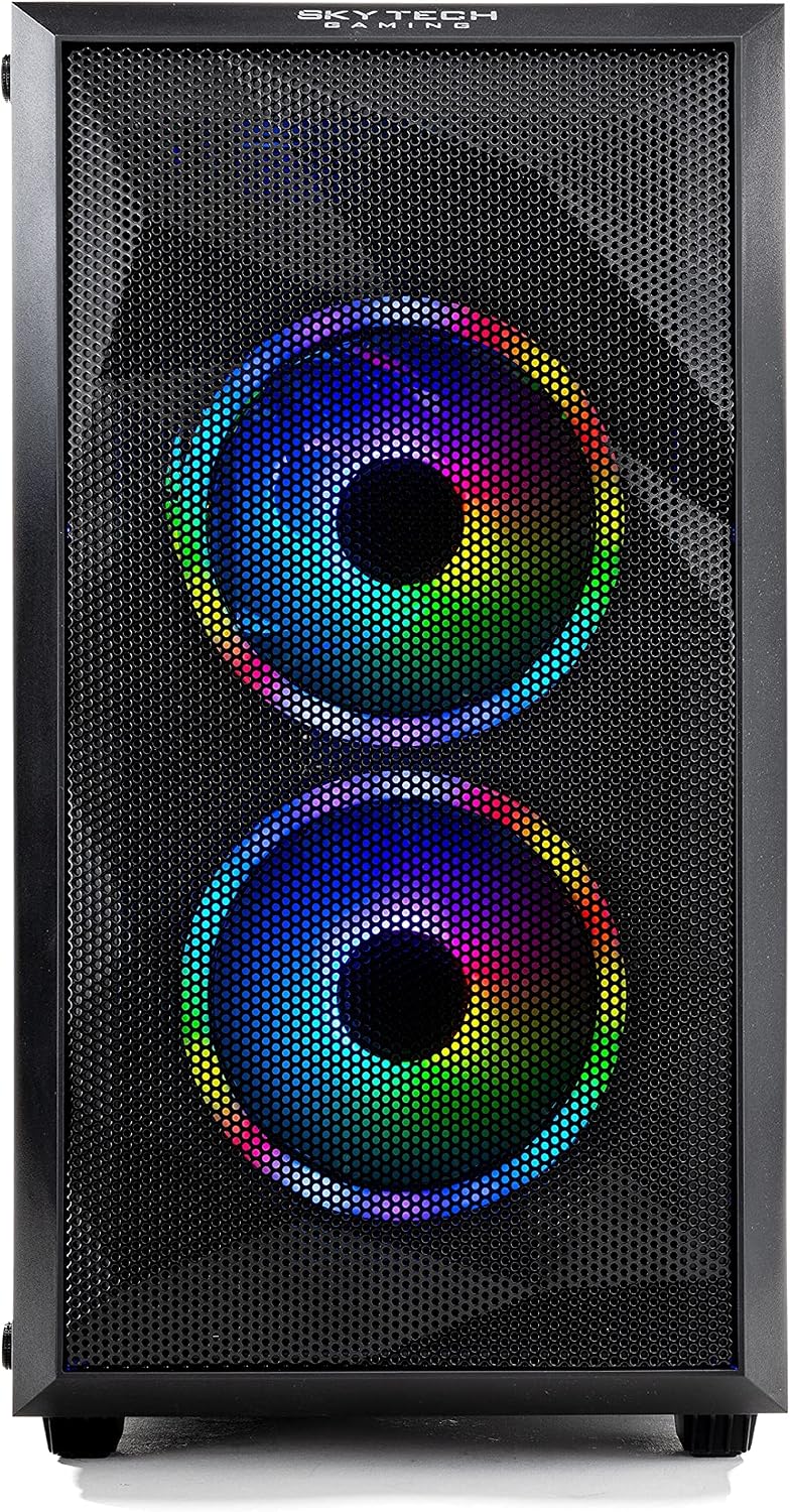 Skytech Chronos Mini Gaming PC Desktop - AMD Ryzen 5 3600 3.6GHz, GTX 1660 Super 6G, 16GB DDR4 3000, 500GB SSD, AC WiFi, Windows 10 Home 64-bit, Black