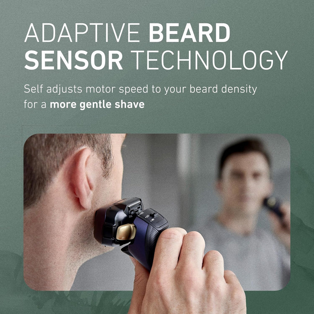 Panasonic ARC5 Electric Razor for Men Face, Wet & Dry Shavers for Men with Foil Shaver, Pop-up Trimmer, Ultra-Fast 5-Blade, Smart Shave Sensor, 16D Flexible Pivoting Head - ES-ALV6HA (Navy)