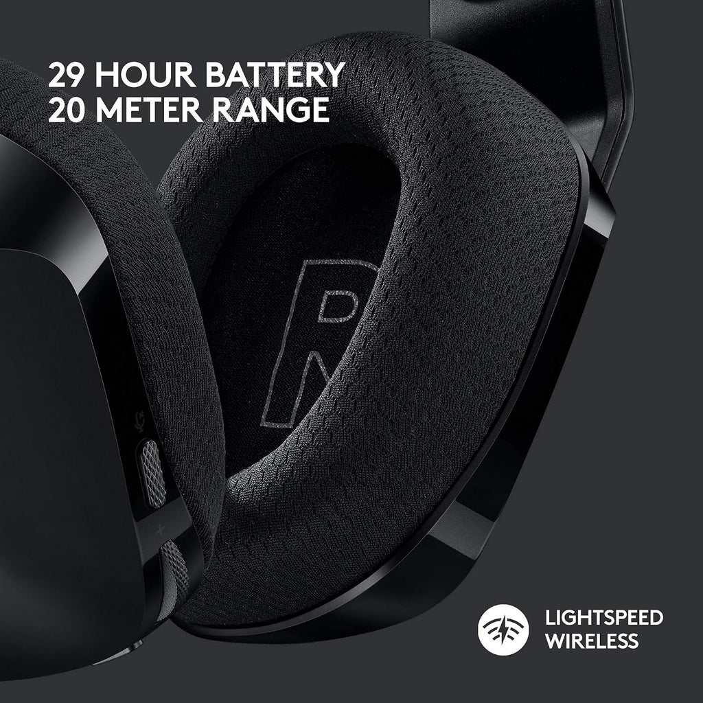 Logitech G733 Lightspeed Wireless Gaming Headset, Suspension Headband, Lightsync RGB, Blue VO!CE Mic, PRO-G Audio – Black, Gaming Headset Wireless, PC, PS5, PS4, Switch Compatible