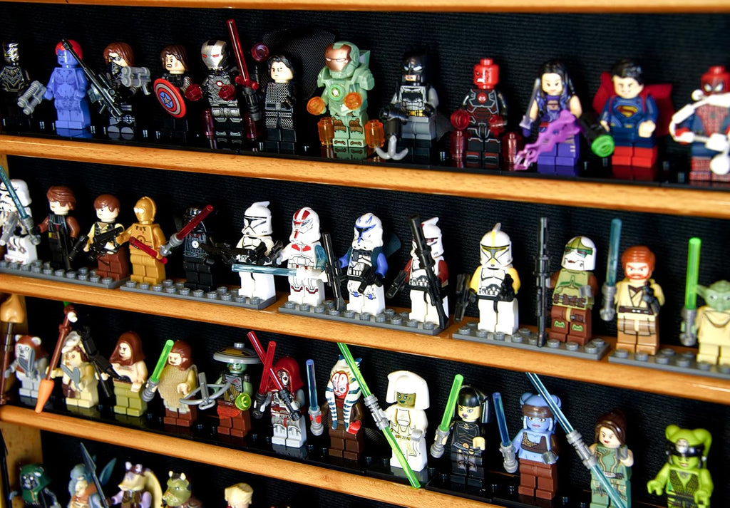 sfDisplay.com,LLC. Large 110+ Figure Men Miniatures/Minifigures/Display Case Cabinet Holder – Lockable (Black Wood Finish)