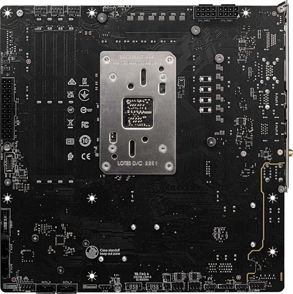 MSI B650M Project Zero Gaming Motherboard (AMD Ryzen 9000/8000/7000 Series Processors, AM5, DDR5, PCIe 4.0, M.2 Slots, SATA 6Gb/s, USB 3.2 Gen 2, HDMI/DP, Wi-Fi 6E, Bluetooth 5.3, 2.5Gbps LAN, mATX)