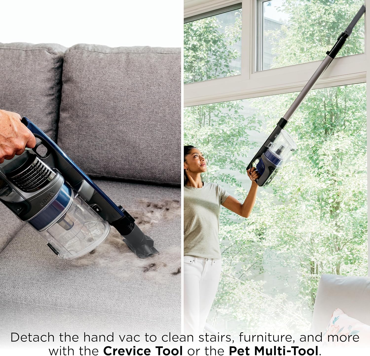 Shark | Pet Cordless Vacuum Cleaner | LED Headlights | Removable Handheld Vacuum for Pet Hair | Crevice Tool & Pet Multi-Tool Included | 40min Runtime | For Carpet & Hard Floors | Grey | IX141