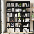 Gyfimoie 71' Triple Wide Bookshelf, 6 Tier Tall Bookcase with Storage, Large Book Shelves with 18 Open Display Shelves, Black Bookcase for Living Room, Study, Home Office, Library (Black)