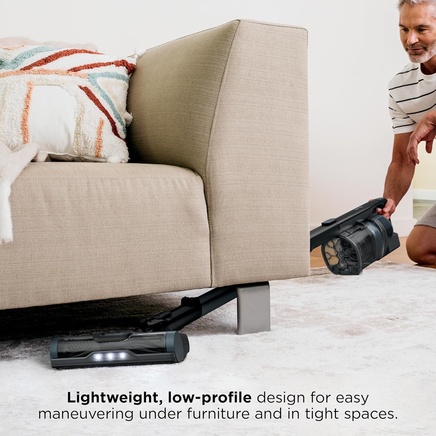 Shark Pet Cordless Stick Vacuum with XL Dust Cup, LED Headlights, Removable Handheld Vac, Crevice Tool, Portable Vacuum for Household Pet Hair, Carpet & Hard Floors, 40min Runtime, Ice Blue, IX141AMZ