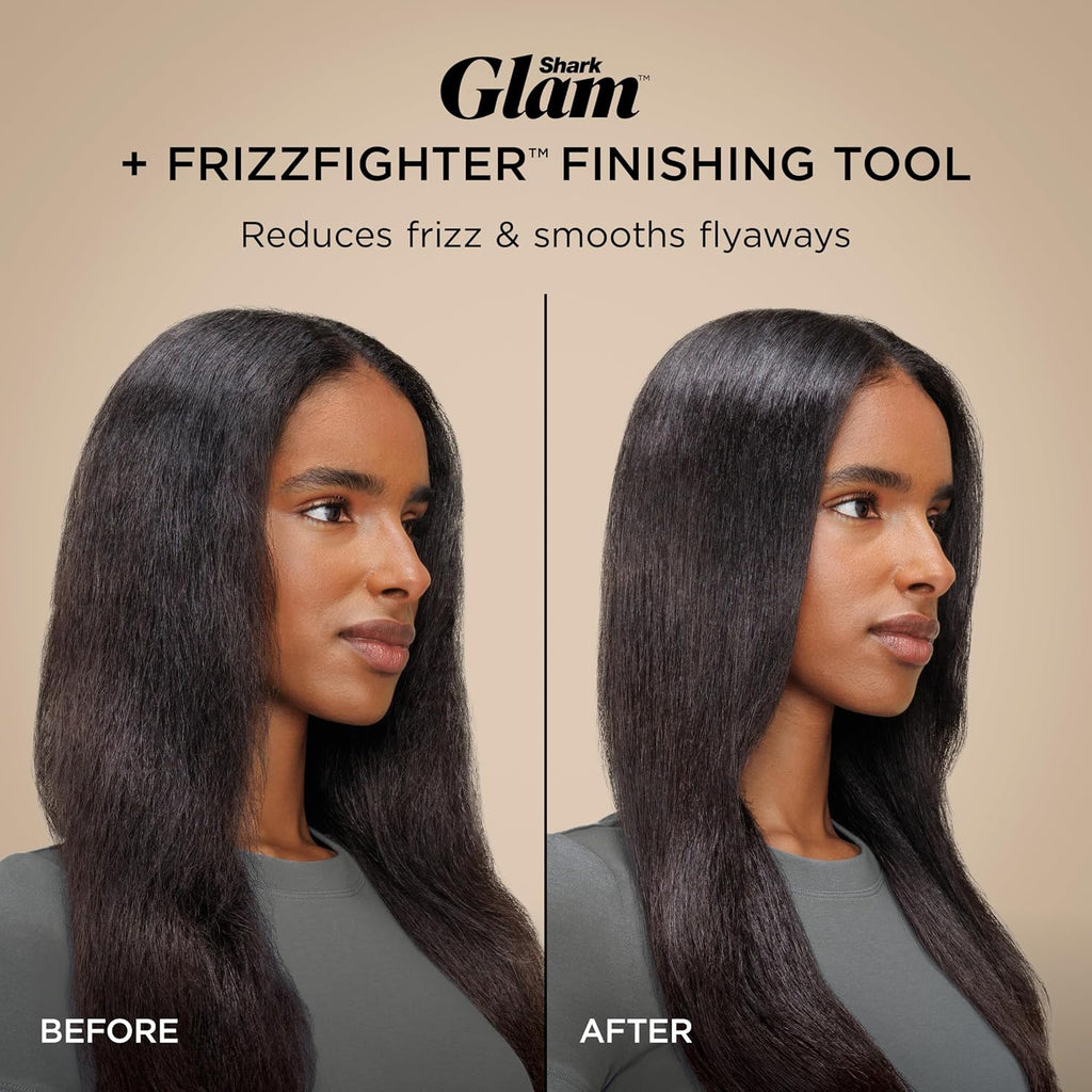 Shark Glam Ceramic & Powerful Air Styling & Drying System, with Silki Straightener & Shark Glossi Air Glosser, for Drying, Curling, Straightening & Glossing, Gold, HD6051S (Straight & Wavy Hair)