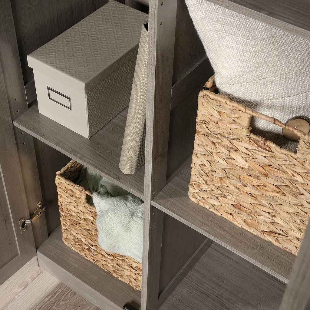 Sauder Select 71' Storage Cabinet, Pantry Cabinet Kitchen Storage with Adjustable Shelves, Bathroom Storage Cabinet, in Silver Sycamore