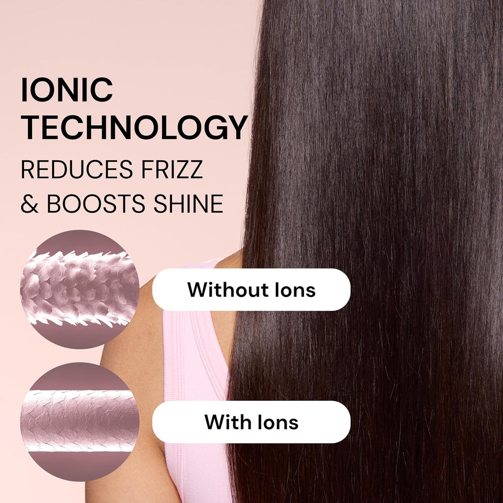 L'ANGE HAIR Axia HaloRing Ionic Hair Dryer | High Speed Professional Blow Dryer for Smooth, Frizz-Free Styles | Lightweight Brushless Motor with Concentrator & Wall Mount | 4 Heat Settings | Blush