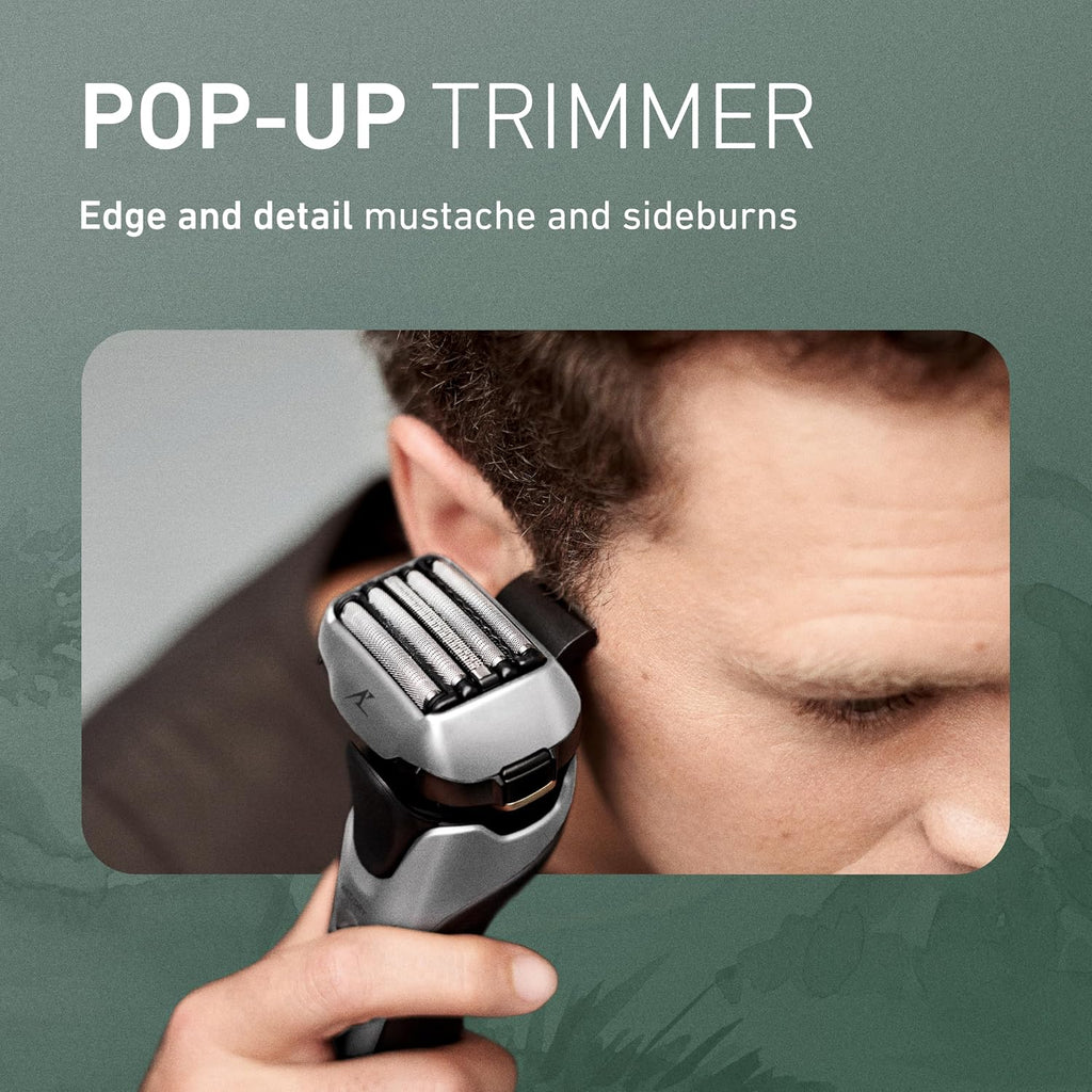 Panasonic ARC5 Electric Razor for Men Face, Wet & Dry Shavers with Foil Shaver, Pop-up Trimmer, Ultra-Fast 5-Blade, Smart Shave Sensor, 16D Flexible Pivoting Head - ES-ALV6HS (Silver)
