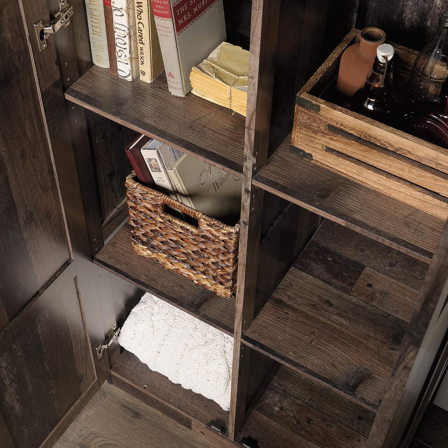 Sauder Select Storage Cabinet, Pantry Cabinet Kitchen Storage with Adjustable Shelves, Utility Room Storage Cabinet, in Reclaimed Pine