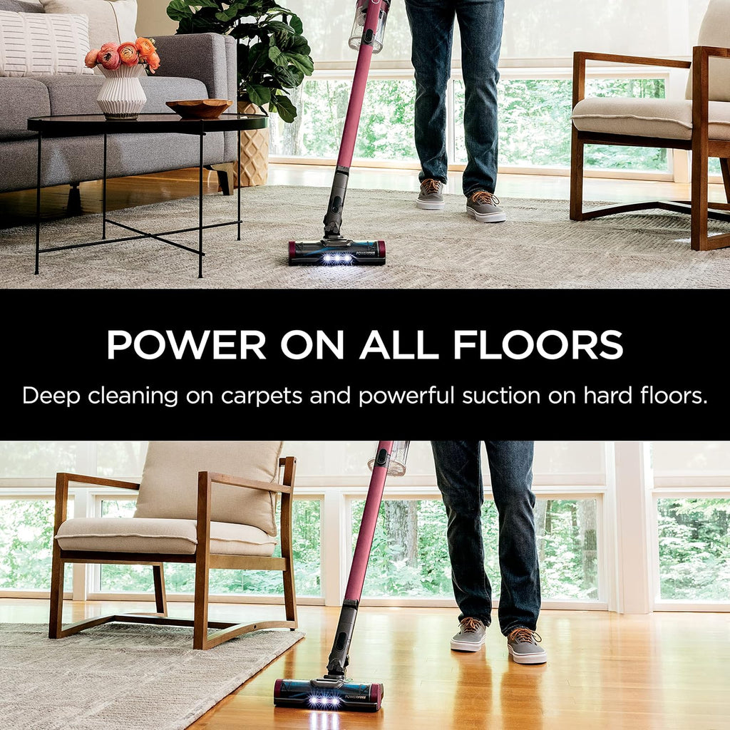 Shark Cordless Vacuum Cleaner, HEPA Filter, Lightweight, Portable, Rechargeable, Pet Hair Pickup, Removable Handheld, Crevice, Upholstery & Dusting Brush Included, 40-min runtime, Red, IZ362H