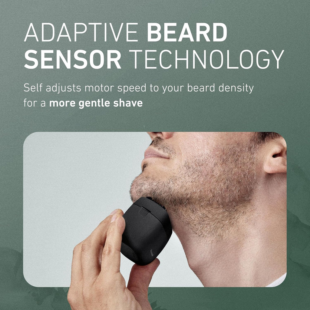 Panasonic ARC5 Palm-Sized Electric Razor, Handheld Luxury Compact Travel Shaver with 5-Blade Cutting System and USB-C Charging, Wet/Dry - ES-PV3A-K